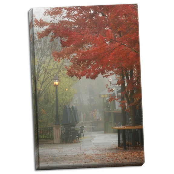 Gango Home Decor Fall Plaza III by Vitaly Geyman (Ready to Hang); One 24x36in Hand-Stretched Canvas