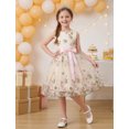 thumbnail image 5 of IBTOM CASTLE Flower Girl Dress Lace Embroidery Birthday Party Wedding Dresses Kids Formal Bridesmaid Tulle Dresses Princess Pageant Floral Gown Beige, 5 of 7