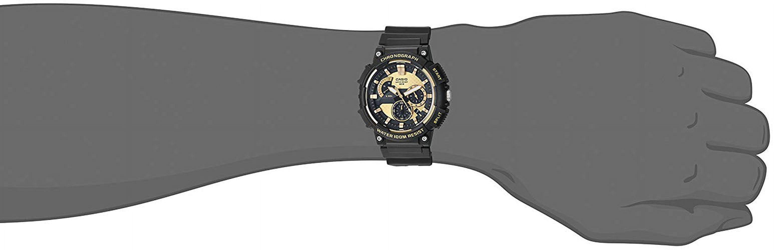 Casio Men's 3D Dial Chronograph Watch, Black/Gold - MCW200H-9AV