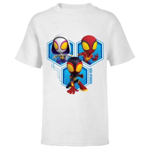 Marvel Spidey and His Amazing Friends Web-Spinners Hero Trio - Short Sleeve T-Shirt for Kids - Customized-White
