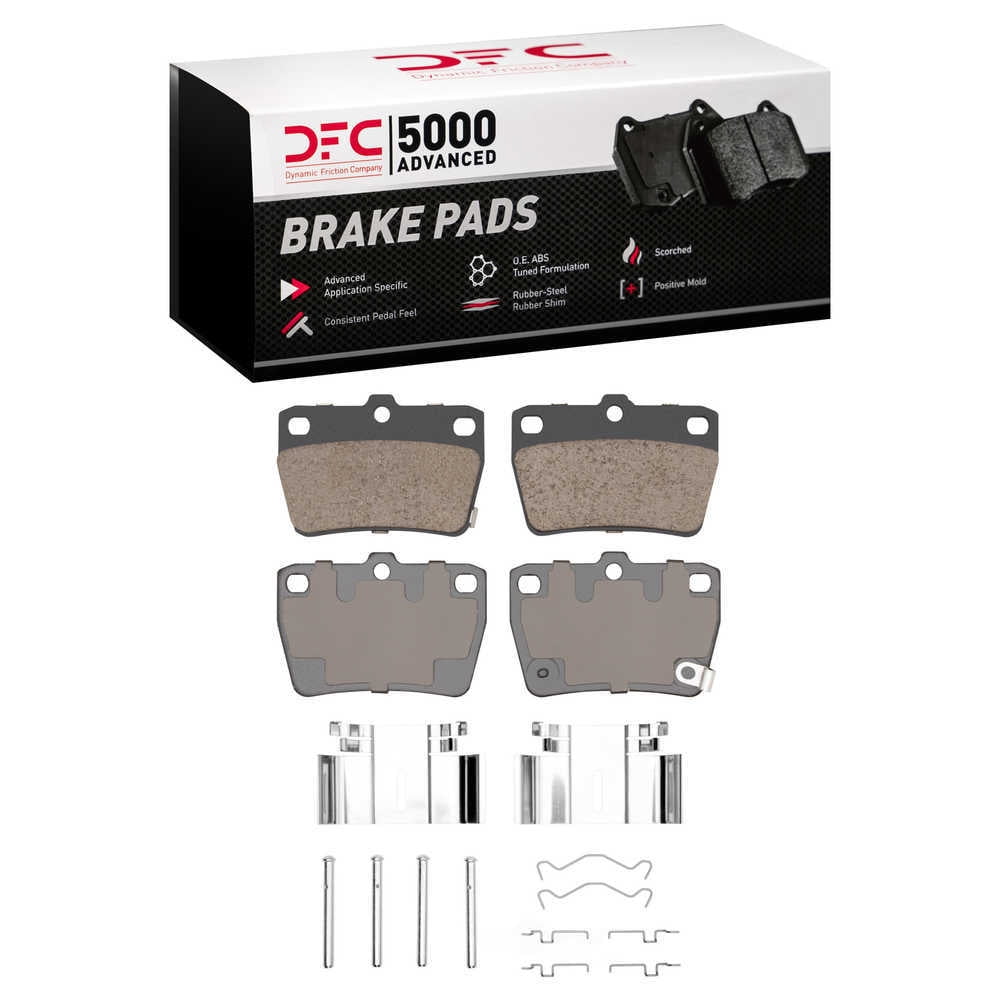Dynamic Friction Company 1551-1051-01 DFC 5000 Advanced Brake Pads - Ceramic and Hardware Kit - OE