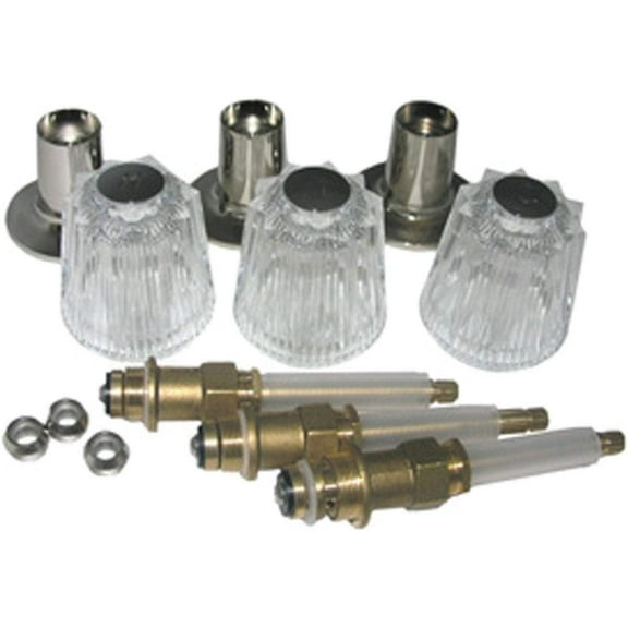 LASCO 01-9455 Three Valve Windsor Trim Set with Stems for Price Pfister Brand