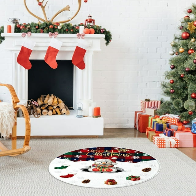 BotaniNest Faux Area Rug For Festive Home Soft And Cozy Texture Ideal For Holiday Cheer And Warmth