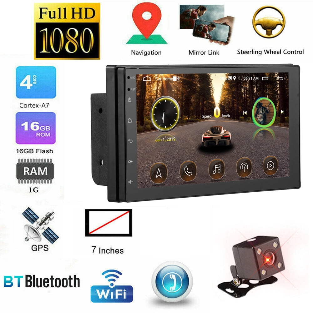 7'' HD Car Stereo Radio GPS Navi MP5 Player 2 DIN Wifi USB AM FM Android 8.1+CAM 