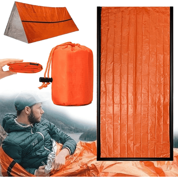Emergency Sleeping Bag, 84"X36"  Emergency Survival Sleeping Bag, Pocket Size Emergency Sleeping Bag, Waterproof Thermal Bivy Sack for Outdoor