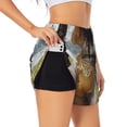 thumbnail image 3 of Lsque Cat In Sun Hat Printed Women's Running Shorts with Liner Pockets,Elastic Quick Dry Workout Athletic Gym Yoga Shorts,Womens High Waist Shorts-Large, 3 of 9