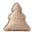 thumbnail image 7 of Clearance! Christmas Tree Shaped Throw Pillow Checkered Ruffle Edge Cushion Soft Plush Vintage Decorative Pillow for Sofa Couch Xmas Holiday Farmhouse Home Decor, 7 of 7
