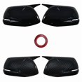 thumbnail image 4 of Horn Shape ABS Carbon Fiber Style Rear View Side Mirror Cover Rearview Caps For Honda CR-V CRV 2017-2020 Gloss Black, 4 of 6