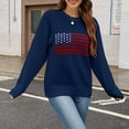 thumbnail image 2 of VNKIDY Women's Pullover Sweater Stylish Red Sweater With Flag Pattern Crewneck Long Sleeve Loose Fit Jumper For National Holidays Casual Outings Classic Knitwear, 2 of 4