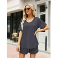 thumbnail image 2 of DOPI Women's Pajama Set Short Sleeved 2-piece Casual Set with Pockets, Multiple Colors, and Sizes, 2 of 5