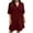 Wine, variant on Horkkom Plus Size Dresses for Women Short Sleeve Mini Cotton Shirt Dresses Summer Casual Button Sundresses with Pockets L