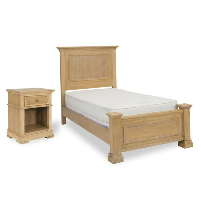 Homestyles 5504-4015 Manoir Lit Simple & Table de Chevet & 44; Brun