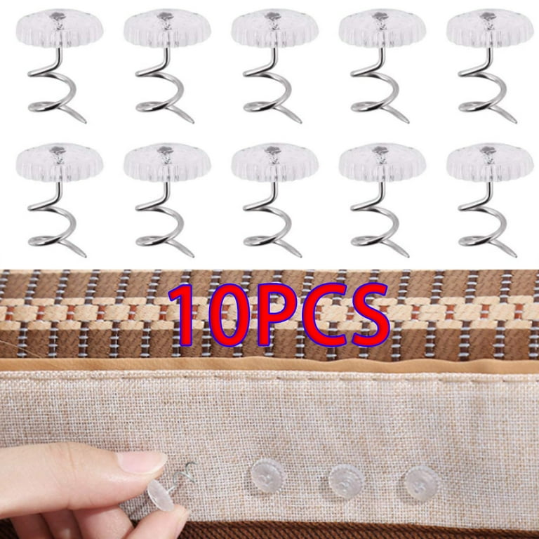 10pcs Clear Pins for Upholstery, Covers and Bed Skirts, White