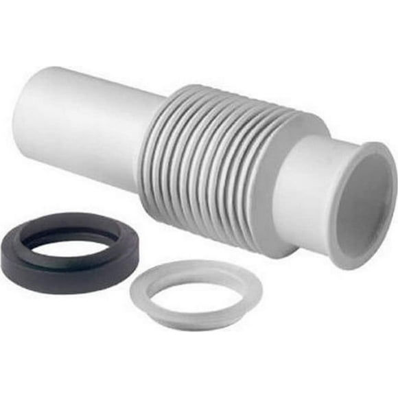 InSinkErator FDT-OO Flexible Discharge Tube, Retracts and extends 6 in. to 10 in, White & Black