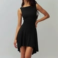 thumbnail image 2 of Women’s Sleeveless A-Line High Low Hem Dress Elegant Fit and Flare Cocktail Party Graduation Dress, 2 of 8