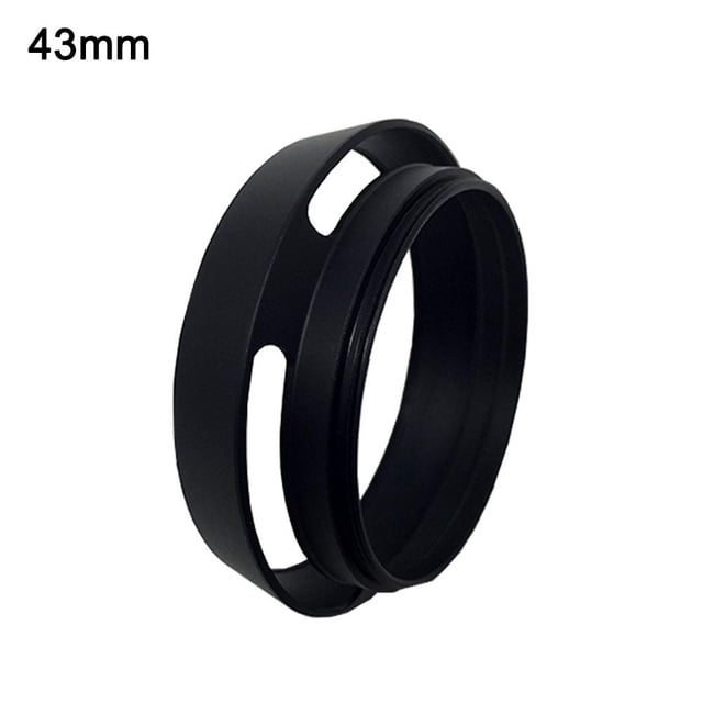 Metal Camera Lens Hood Screw-in Protector, Black/Silver, Reflective Matte Finish