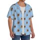 thumbnail image 2 of Balery Brown French Bulldog Camisa Casual de Manga Corta con Botones para Hombre, Texturizada, Estilo Cubano, para Playa, Verano-Small, 2 of 5