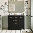 thumbnail image 2 of Euroco 36-Inch Solid Wood Bathroom Vanity with Ceramic Sink and Storage Cabinets, 2 of 9