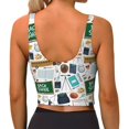 thumbnail image 3 of Xecao Back To School A for Sports Bra with Removable Pads, Crop Tank Top Design, Women's Longline Sports Bra - Non-Wired -, 3 of 9