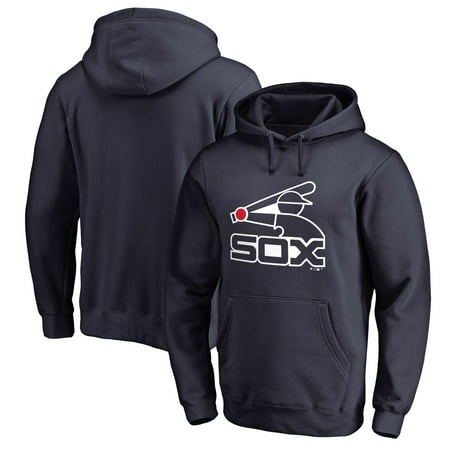 Chicago White Sox Sweatshirt - Chicago White Sox Fanatics Branded Logo Cooperstown Collection Huntington Pullover Hoodie - Navy