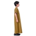 thumbnail image 6 of Boys T Shirts Middle Eastern Style Solid Print Crewneck Short Sleeve Robe Thobe for Everyday Wear Boys' Tops Tees Shirts Coffee 4 Years-5 Years, 6 of 9
