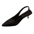 thumbnail image 6 of Slingback Sandals for Women Pointed Closed Toe Stiletto Heels Elastic Strap Slip on Wedding Party Dress Shoes Black Size 8, 6 of 6