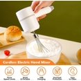 thumbnail image 4 of Hand Mixer Electric Garlic Chopper Egg Beater White, Cordless Handheld Food Processor with 300ML Glass Container, 3 Speed Adjustable, USB Rechargeable, 4 of 5