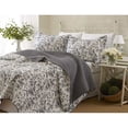 thumbnail image 5 of Laura Ashley  Amberley Black Floral Cotton 3-piece Quilt Set, 5 of 5
