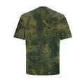 thumbnail image 5 of ZunFeo Mens Tie Dye Shirts Oversized Curved Hem Crew Neck Short Sleeve Soft Stretchy Casual Tee Top Army Green,Size 2XL, 5 of 6