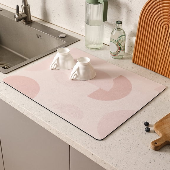 xaoyunyn Diatomite Stone Bathroom Mat Fast Drying Absorbent Non Slip Surface Suit for Kitchen Sink,Vanity Pet Bowls Easy to Clean and Sustainable