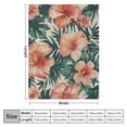 thumbnail image 4 of JRXY Exotic Floral Throw Blanket Tropical Flower Pink Hibiscus Palm Leaves Dark Green Decorative Soft Warm Cozy Flannel Plush Throws Blankets for Bedding Sofa Couch White, 4 of 6