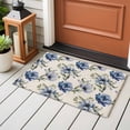 thumbnail image 4 of Entryway Rug 2'x3', Navy Blue Floral Small Rug for Kitchen Bathroom Door Mat Indoor Entrance, Vintage Flowers Elegant Pastoral Rustic Non-Slip Area Rugs Floor Mats Carpet Front Door Rugs, 4 of 8