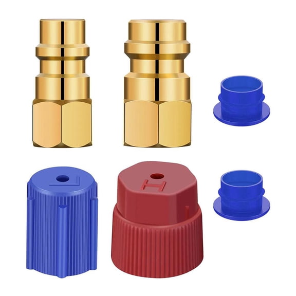 R12 to R134a High/Low Side A/C Fitting Port Retrofit 1/4 or 7/16 Quick-Co