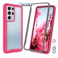 thumbnail image 1 of Galaxy S21 5G Case, Sturdy Case for 2020 Galaxy S21 6.2", Njjex Hard Plastic Full-Body Rugged Transparent Clear Back Bumper Case Cover for Samsung Galaxy S21 -Hot Pink, 1 of 12