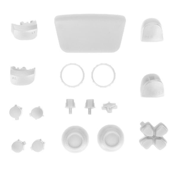 PS5 Controller White Replacement Button Repair Kit - Full L2 R2 Buttons Set