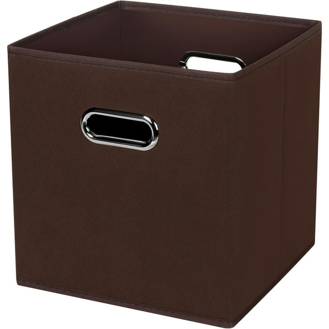 HUGFEGWE Bacs de Rangement Pliables Noirs, Boîte de Rangement en Tissu Cubes Paniers Organisateurs avec Doubles Poignées pour Organisateur à Domicile (Café) CJB91-72404
