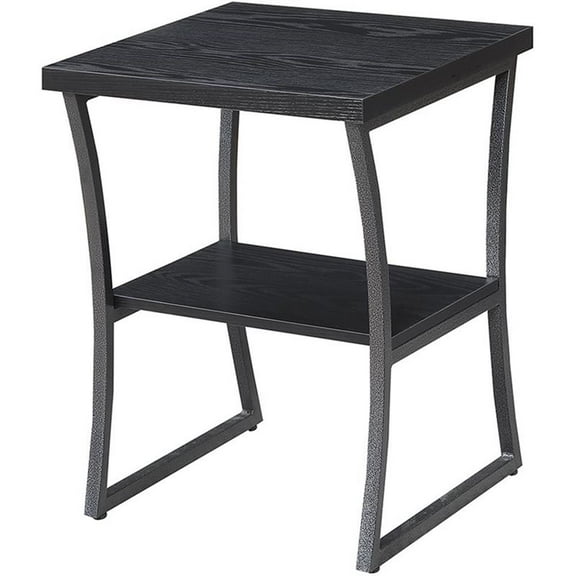 Pemberly Row Modern 18" Square End Table in Black Wood Finish