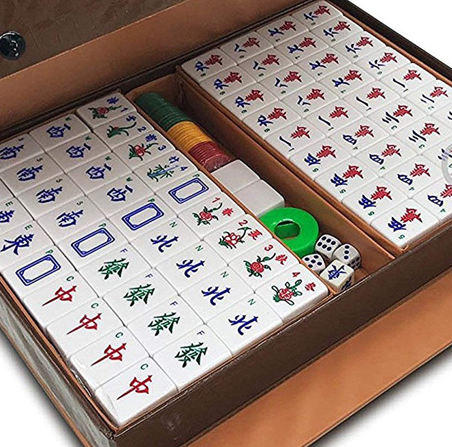 Comprar Bavokon Professional Chinese Mahjong Set,Mah Jong Set with Portable  Long Mahjong Box,144 Numbered Melamine Large Size Tile with Carrying Travel  Case,Complete Mahjong Game Set for Home Entertainment en USA desde República