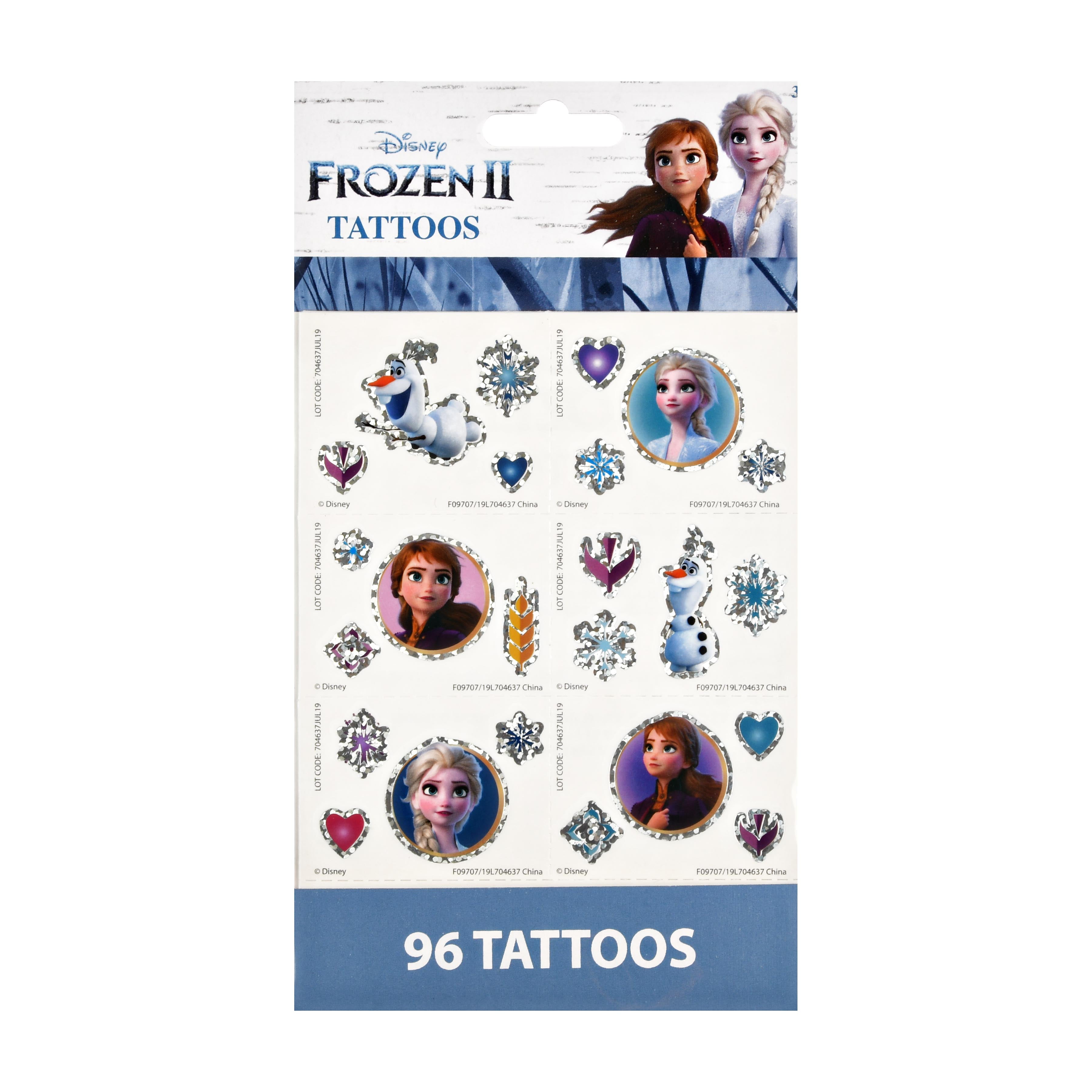 Disney Frozen 2 Tear and Share Tattoo Party Favors, 24 Count