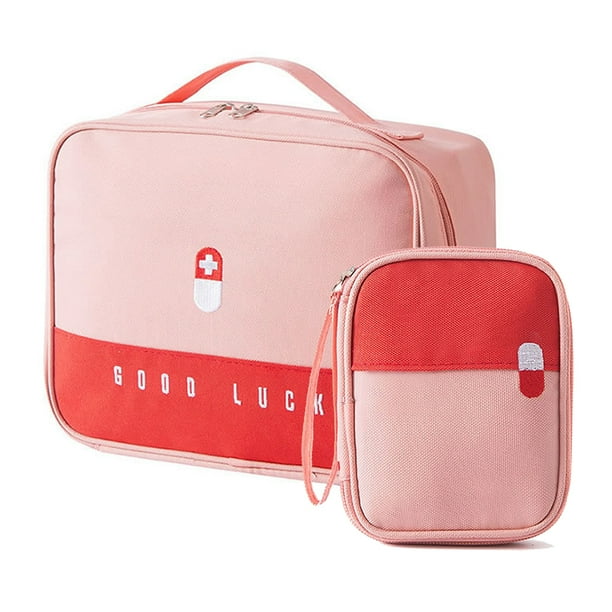 2 bolsas de almacenamiento de medicamentos, bolsas de camping, bolsa de medicamentos de viaje, pequeña bolsa de viaje impermeable para artículos de tocador para el hogar, el coche, el