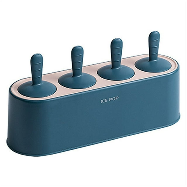 Juego de Moldes para Paletas Caseras, Juego de 4 Piezas para Hacer Paletas de Silicona Caseras, Moldes Reutilizables para Cocina DIY, Azul Oscuro