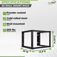 thumbnail image 4 of Sunny Lane6U Wall Mount Rack - Server Rack for 19 Inch IT Equipment Open Frame Rack – Network Rack for AV & Server Equipment 16” Deep Rack, Black, 4 of 7