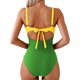 thumbnail image 4 of Mujeres de Corte Alto Bikini Color Bloque V-Cuello Colgantes Plegar, Trajes de Baño sin Espalda de Moda Sexy, 4 of 4