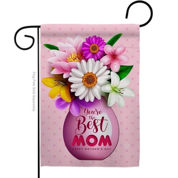 Ornament Collection G190099-BO 13 x 18.5 in. You-re The Best Family mother day Vertical Garden Flag with Double-Sided House Decoration Banner Yard Gift