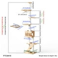 thumbnail image 3 of PETOMG Rubber Wood Cat Tree Floor to Ceiling, No Drilling, Adjustable Height (90.6'' - 110.2''), 3 of 9