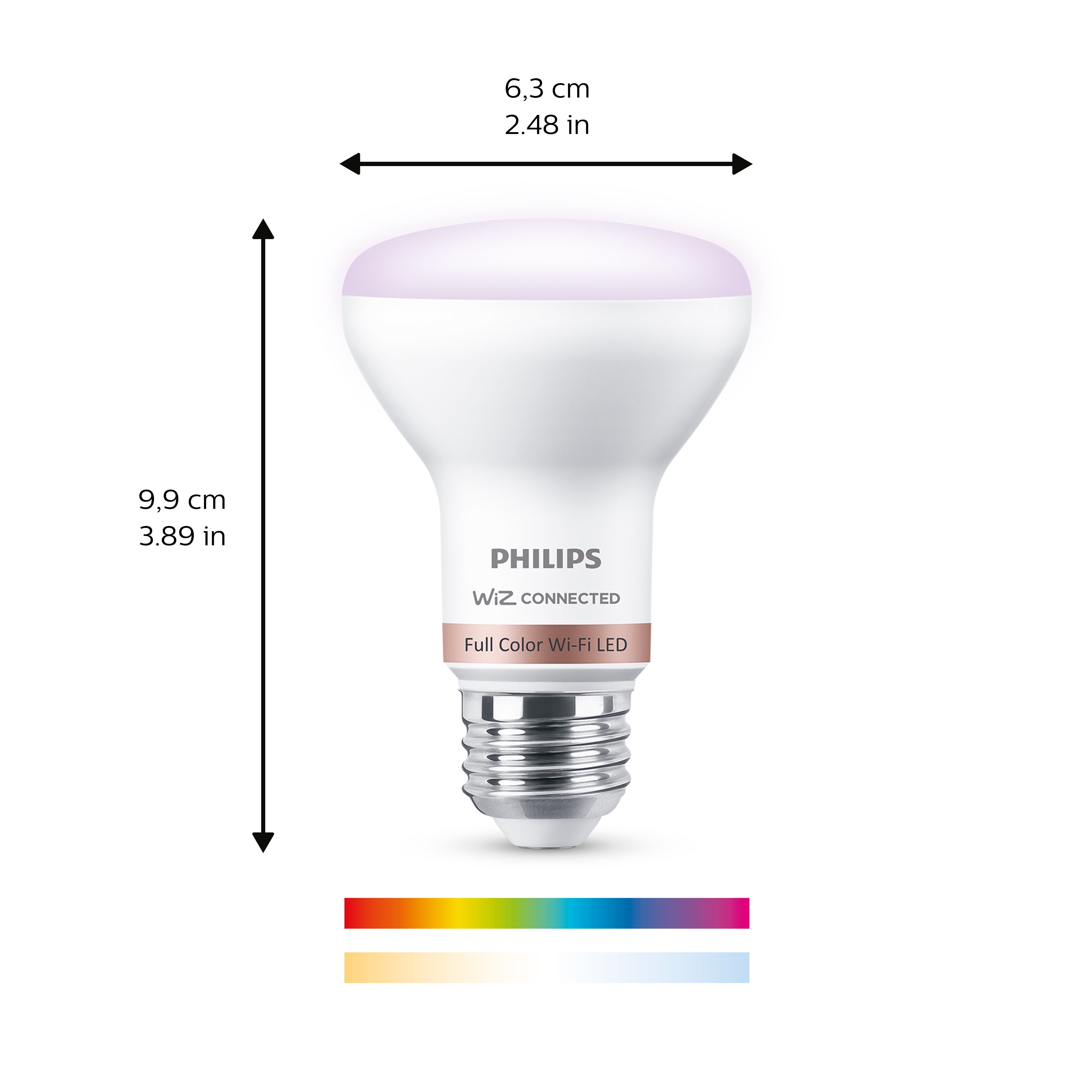 (2 pack) Philips Smart Wi-Fi Connected LED 45-Watt R20 Light Bulb, Frosted Color, Dimmable, E26 Medium Base (1-Pack)