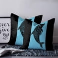 thumbnail image 2 of Black Blue Dolphin 16x16 Pillow Covers Set of 2, Summer Beach Coastal Modern Art Throw Pillow Covers Decorative Couch Cushion Case, Microfiber Square Pillowcases for Bedroom Car Living Room, 2 of 7