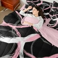 thumbnail image 4 of Manfei Geometric Circle Bedding Comforter Set 7-Piece, Black Pink White Full Bedding Set, Modern Abstract Art Fitted Sheet Flat Sheet, Super Cozy Room Decor, 4 of 8
