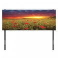 thumbnail image 3 of Flower Headboard, Meadow with Grass and Poppies Dark Dramatic Sky in the Background, Upholstered Decorative Metal Bed Headboard with Memory Foam, Full Size, Green Scarlet Cadet Blue, by Ambesonne, 3 of 4