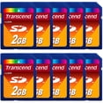 thumbnail image 2 of 10 Pack Transcend SD 2GB Secure Digital 2 GB Memory Card for Cameras BRAND NEW, 2 of 2